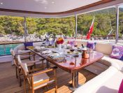 Dining area on the aft deck